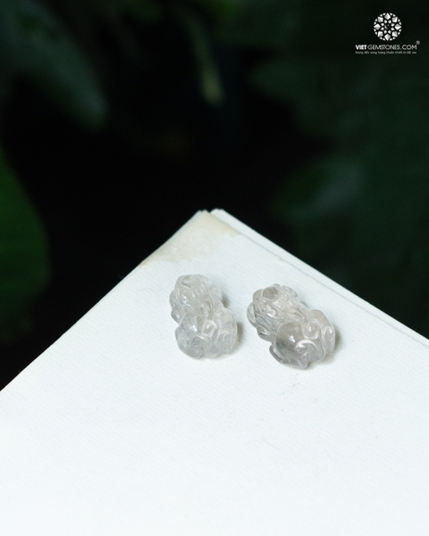 Mặt Dây Chuyền Tỳ Hưu Thạch Anh Trắng