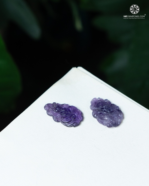 Mặt dây chuyền Cửu Vỹ Hồ Ly Thạch Anh Tím