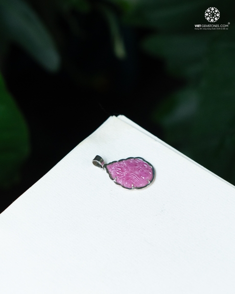 Mặt dây chuyền Cửu Vỹ Hồ Ly Ruby bọc bạc