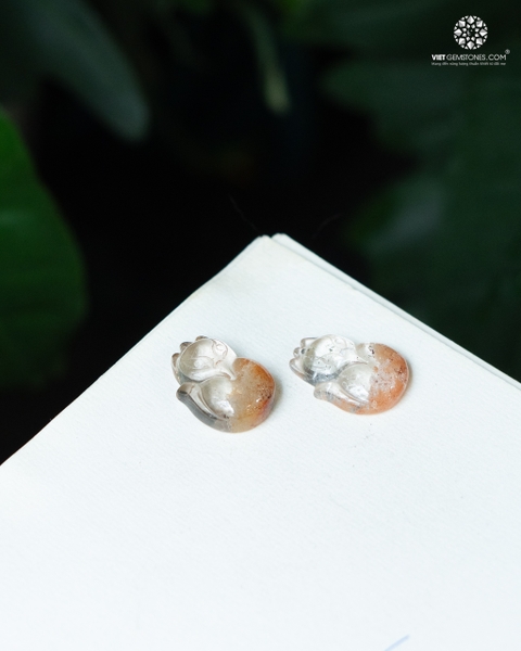 Mặt dây chuyền Hồ Ly Thạch Anh Ưu Linh dáng tròn