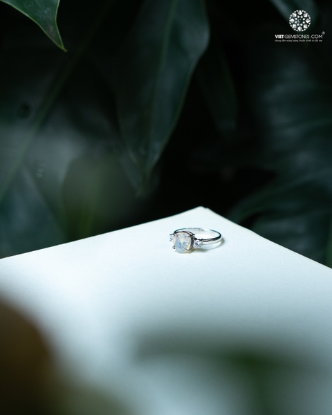 Nhẫn Bạc Tinh Thể Thô Opal - Bạc 950 Phủ Bạch Kim 2