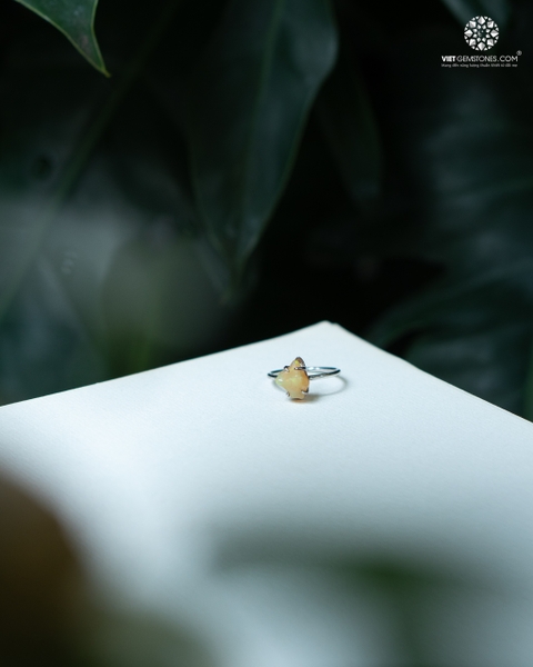 Nhẫn Bạc Tinh Thể Thô Opal - Bạc 950 Phủ Bạch Kim 1