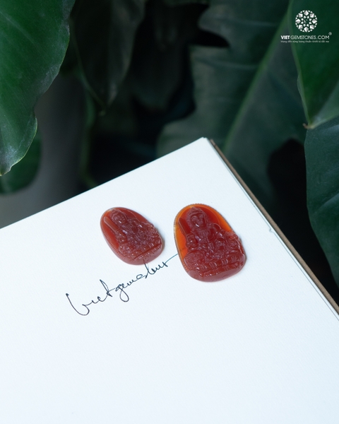 Mặt Dây Chuyền Văn Thù Bồ Tát Tuổi Mão Đá Mã Não Đỏ