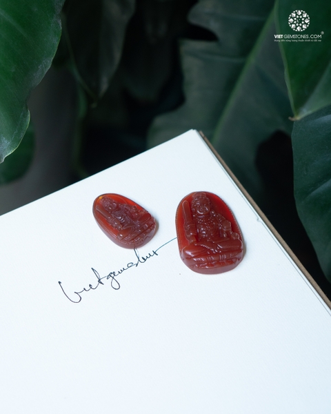 Mặt Dây Chuyền Bất Động Minh Vương Tuổi Dậu Đá Mã Não Đỏ