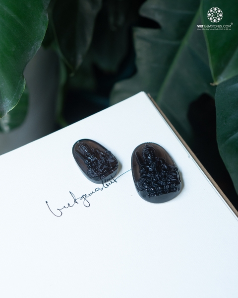 Mặt dây chuyền Văn Thù Bồ Tát Thạch Anh Khói tuổi Mão