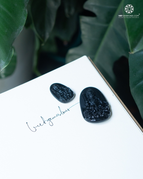 Mặt Dây Chuyền Văn Thù Bồ Tát Tuổi Mão Đá Obsidian