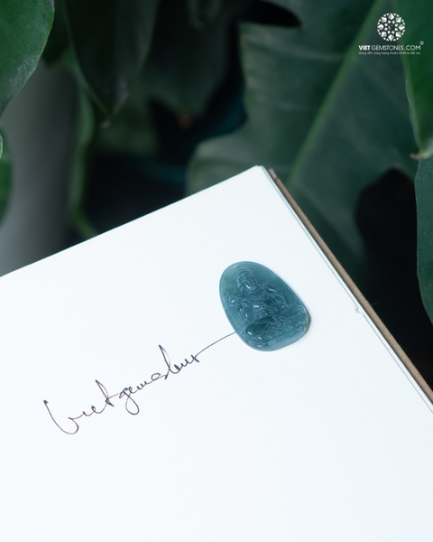 Mặt Dây Chuyền Phât Bản Mệnh 12 Con Giáp Cẩm Thạch Lam Ngọc