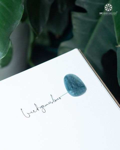 Mặt Dây Chuyền Phât Bản Mệnh 12 Con Giáp Cẩm Thạch Lam Ngọc