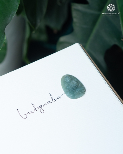 Mặt Dây Chuyền Phât Bản Mệnh 12 Con Giáp Cẩm Thạch Lam Ngọc