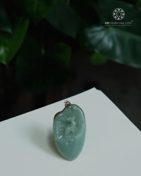 Mặt Dây Chuyền Cẩm Thạch - Jadeite Chạm Khắc Hình Hươu