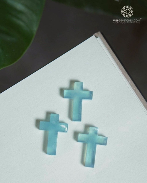 Mặt Dây Chuyền Thánh Giá Hải Lam Ngọc - Aquamarine