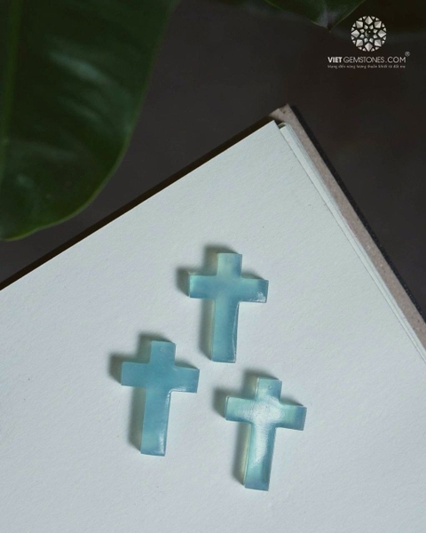 Mặt Dây Chuyền Thánh Giá Hải Lam Ngọc - Aquamarine