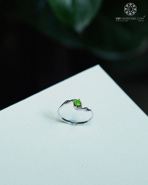Nhẫn Bạc Đá Diopside