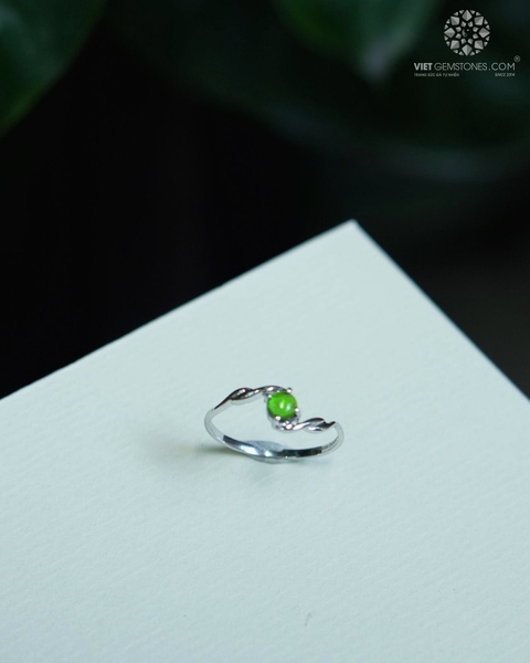 Nhẫn Bạc Đá Diopside