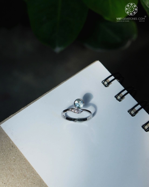 Nhẫn Bạc Hải Lam Ngọc - Aquamarine
