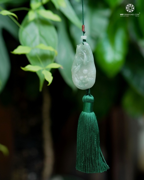 Ngọc bội treo xe Ngư Linh Dư Vận Cẩm Thạch