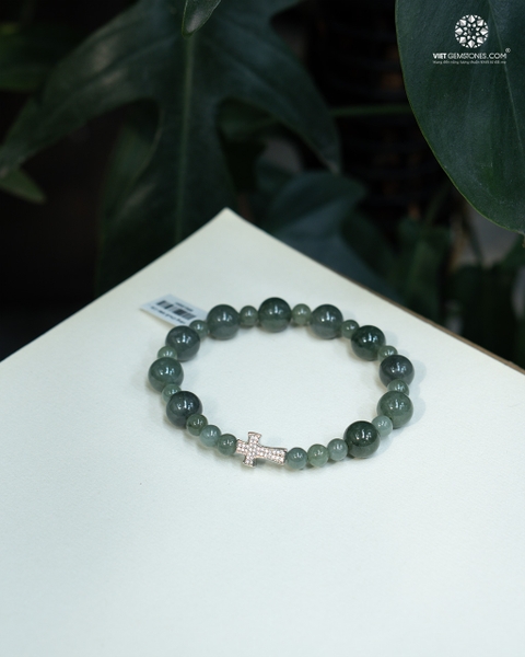 Vòng Chuỗi Mân Côi Cẩm Thạch 10mm