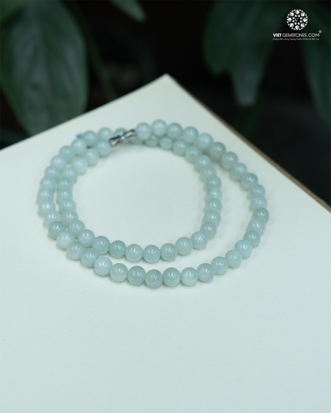 Chuỗi Cổ Cẩm Thạch Đậu Lục 7mm