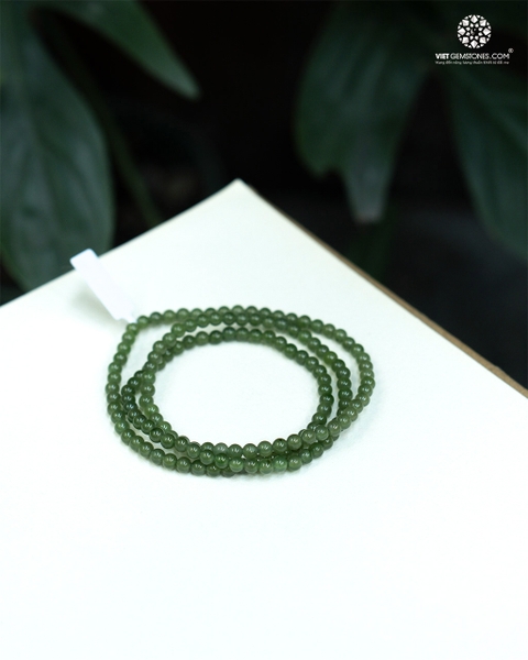 Chuỗi 3 Lines Ngoc Bích Xanh Táo 3mm