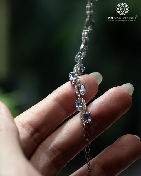 Lắc tay bạc 925 đính đá Tanzanite