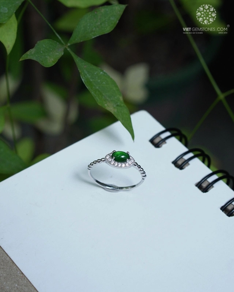 Nhẫn bạc Phỉ Thuý- Kiểu Đơn Giản