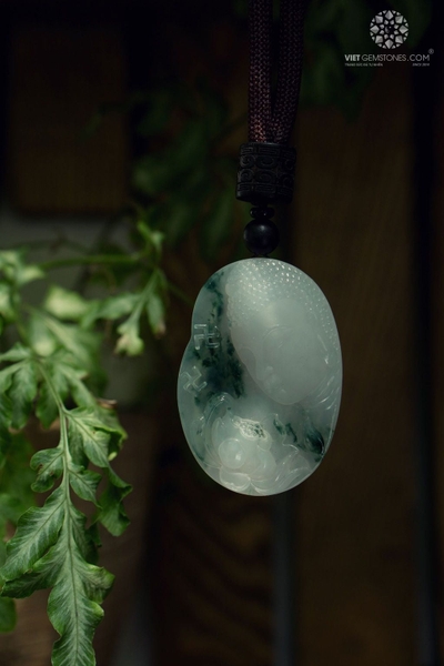 Mặt Phật Cẩm Thạch Hoa Bay - Jadeite