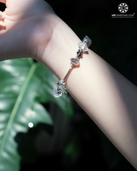 Lắc Tay Mân Côi Herkimer Diamond 02