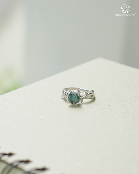 Nhẫn Bạc Băng Ngọc Thủy Tảo - Moss Agate 03
