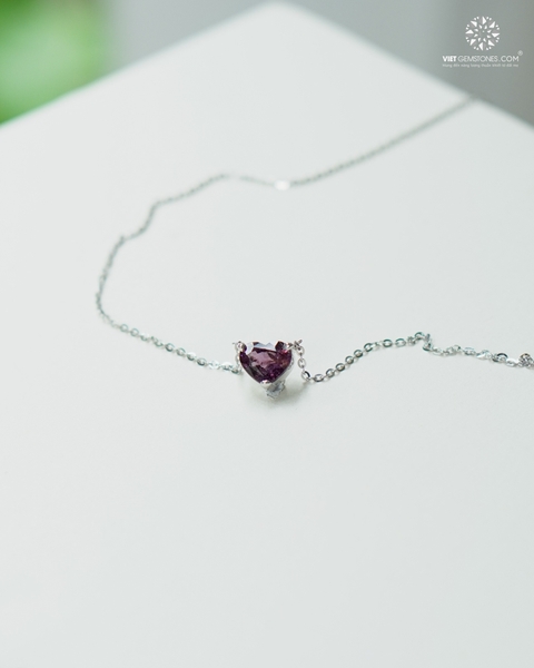 Mặt Dây Chuyền Spinel Bạc 950 Phủ Bạch Kim