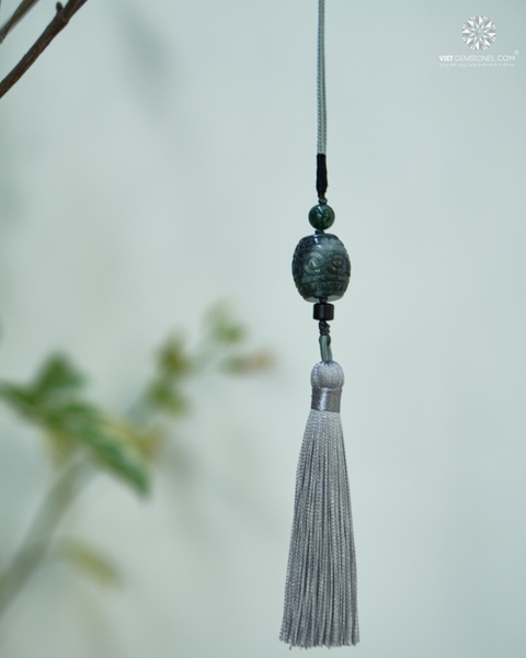 Ngọc Bội Treo Xe Lu Thống Cẩm Thạch Ô Kê Chủng