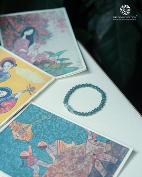 Lắc Tay Cẩm Thạch Lam Nhạt - Ngũ Điếu