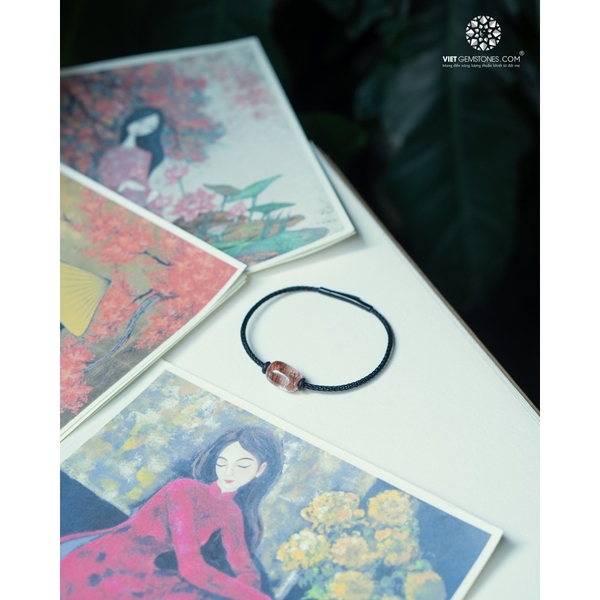 Vòng tay dây cab Lu Thống Thạch Anh Tóc Đỏ