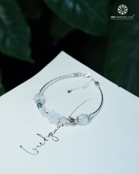 Lắc Tay Moonstone Đá Mặt Trăng Mix Charm