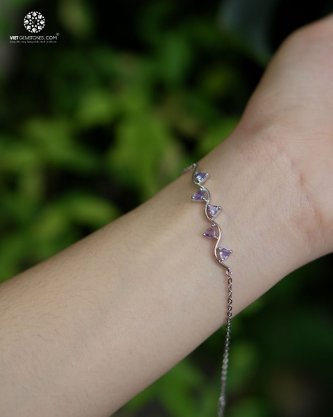 Lắc tay bạc 925 đính đá Tanzanite