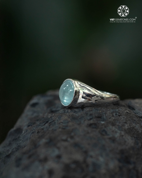 Nhẫn Bạc Đá Aquamarine