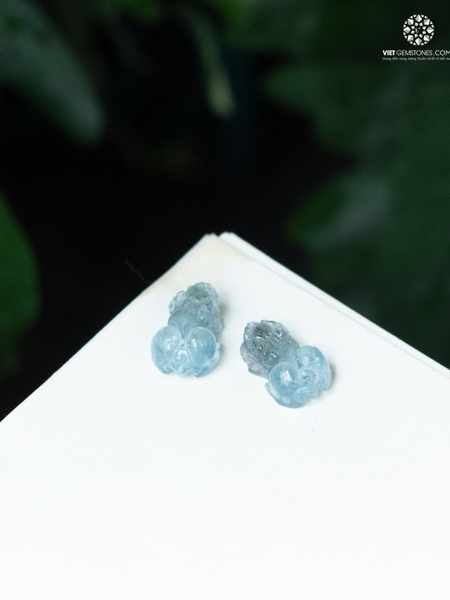 Mặt Dây Chuyền Tỳ Hưu Hải Lam Ngọc Aquamarine