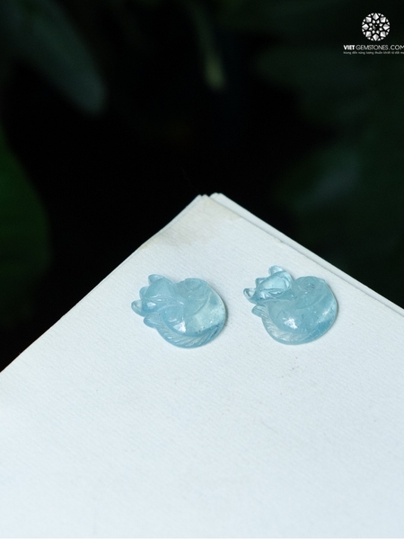 Mặt Dây Chuyền Hồ Ly Hải Lam Ngọc - Aquamarine