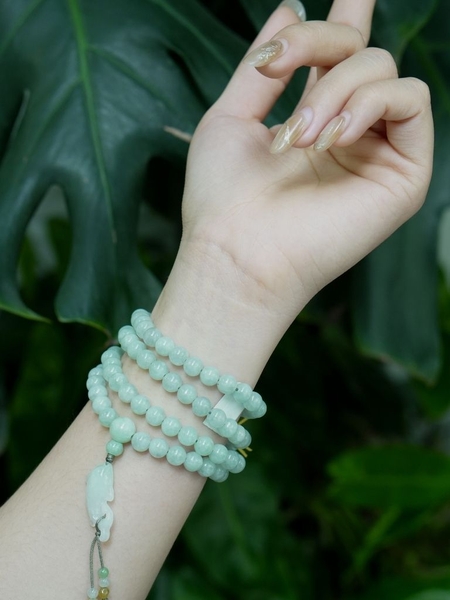 Chuỗi 108 Hạt Cẩm Thạch Đậu Lục