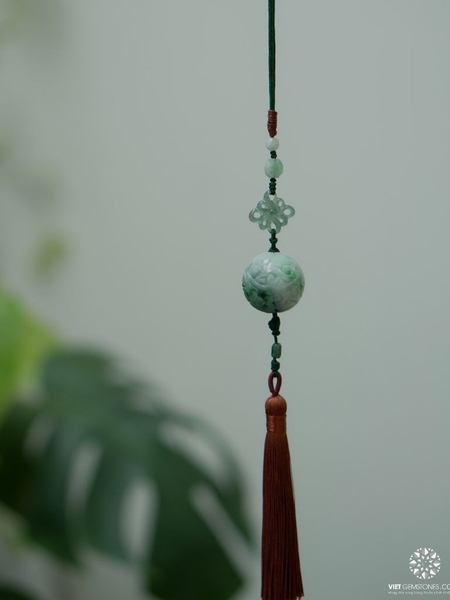 Móc Khóa Treo Xe Ngọc Hoa Châu Cẩm Thạch - Jadeite