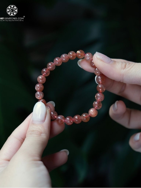 Vòng Tay Đá Mặt Trời Đỏ - Sunstone 8mm