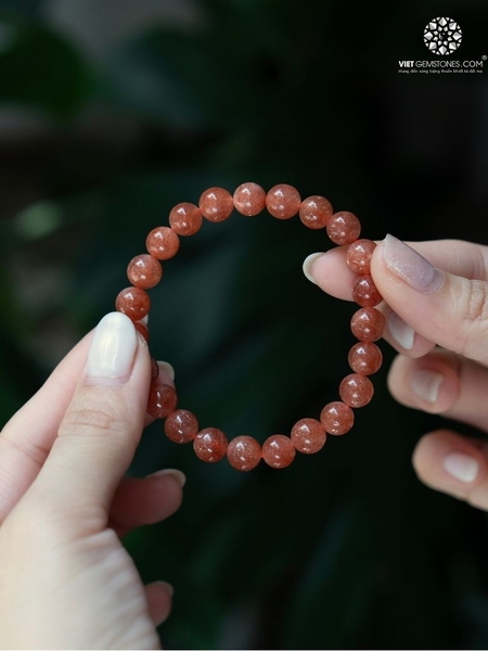 Vòng Tay Đá Mặt Trời Đỏ - Sunstone 9mm