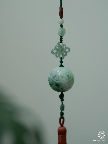 Móc Khóa Treo Xe Ngọc Hoa Châu Cẩm Thạch - Jadeite