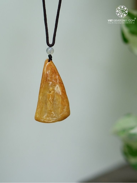 Mặt Dây Chuyền Ngộ Đạo Cẩm Thạch Hoàng Phỉ- Jadeite 09