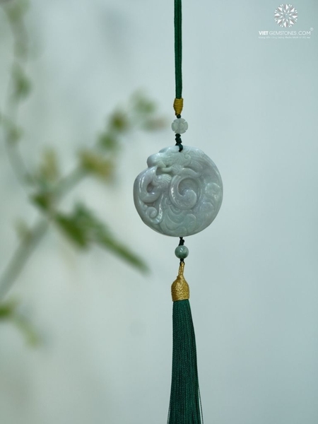 Ngọc Bội Treo Xe Long Phụng Cẩm Thạch - Jadeite