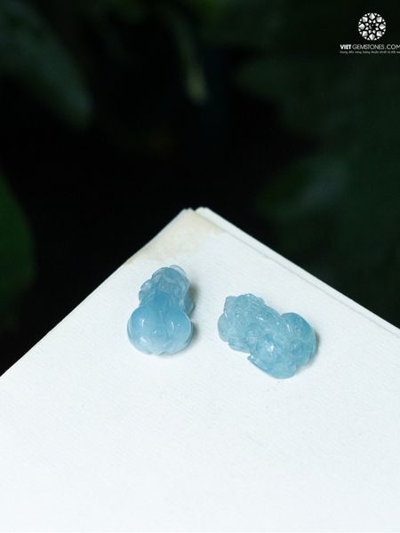 Mặt Dây Chuyền Tỳ Hưu Hải Lam Ngọc Aquamarine