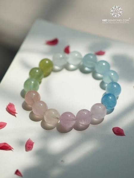 Vòng tay Beryl  đa sắc 14mm