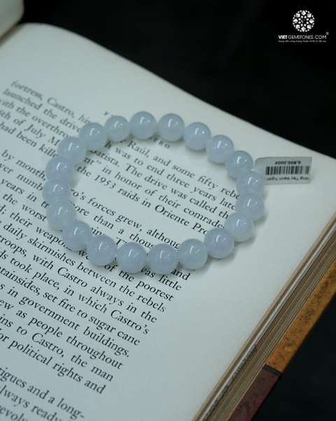 Vòng Tay Bạch Ngọc Nếp Băng 9mm