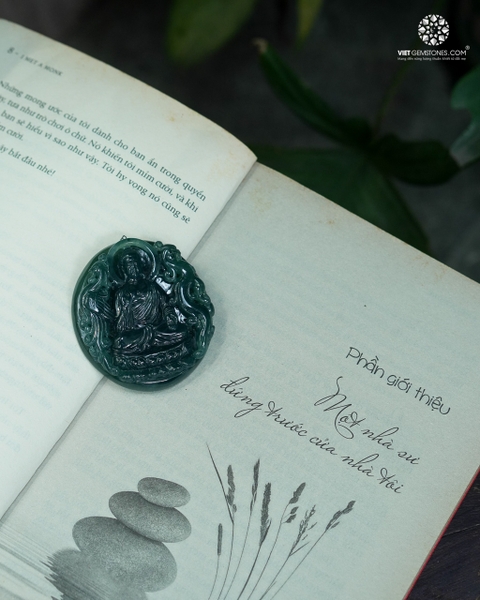 Phật A Di Đà Cẩm Thạch Lam Ngọc