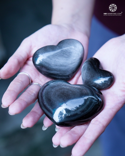 Trái Tim Rainbow Obsidian