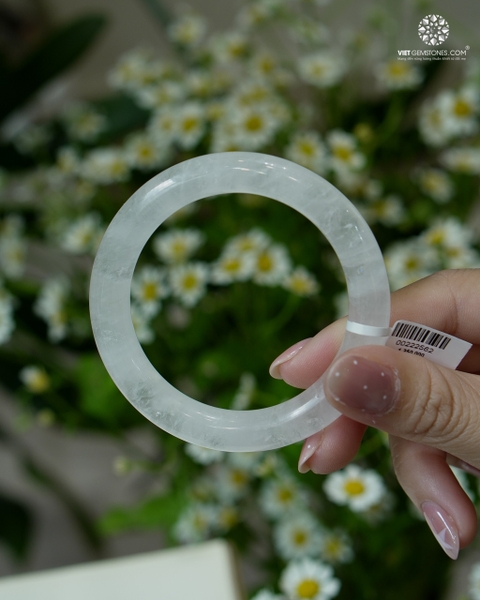 Vòng Nguyên Khối Thạch Anh Trắng - ClearQuartz 9mm